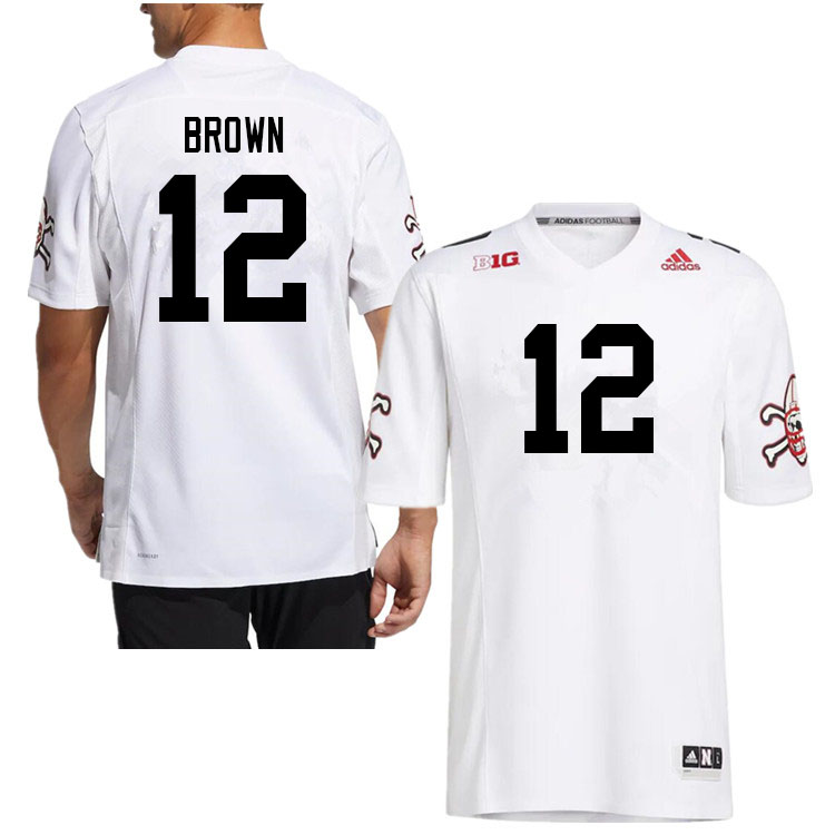 Men #12 Omar Brown Nebraska Cornhuskers College Football Jerseys Sale-Strategy